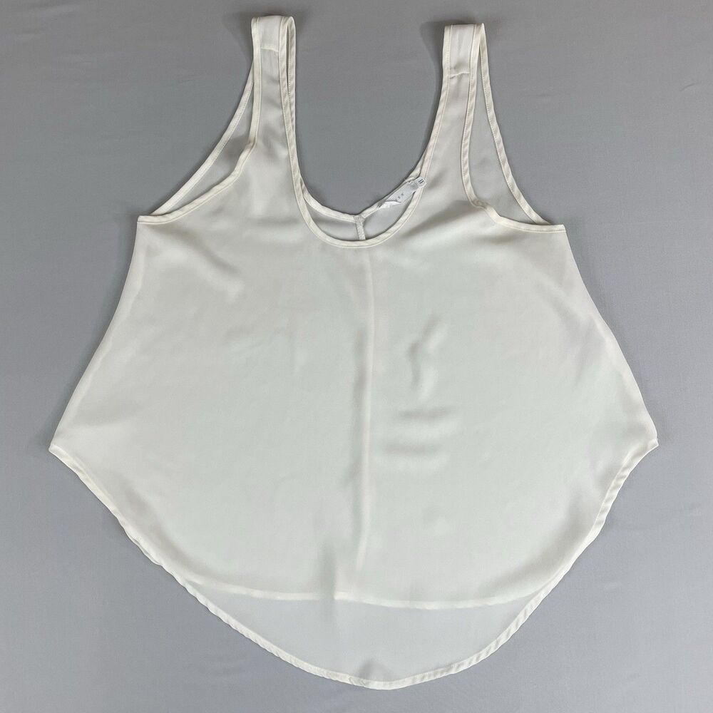 Lush Lightweight Semi-Sheer Tank Top Women's Small Ivory Basic Classic Neutral
